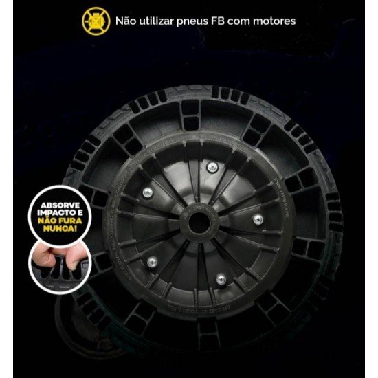 RODA COMPLETA COM PNEU FLEX EIXO 3/4 CARRIOLA- FB PNEU