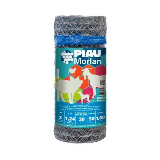 TELA MANGUEIRAO 3 POL X FIO 18 (1,24MM) X 1,00 CM ALTURA X 50 METROS
